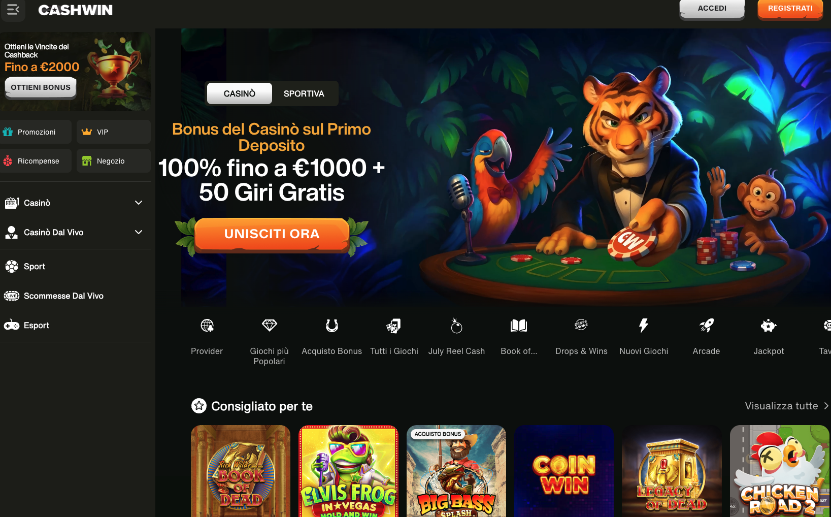 Cashwin Front page